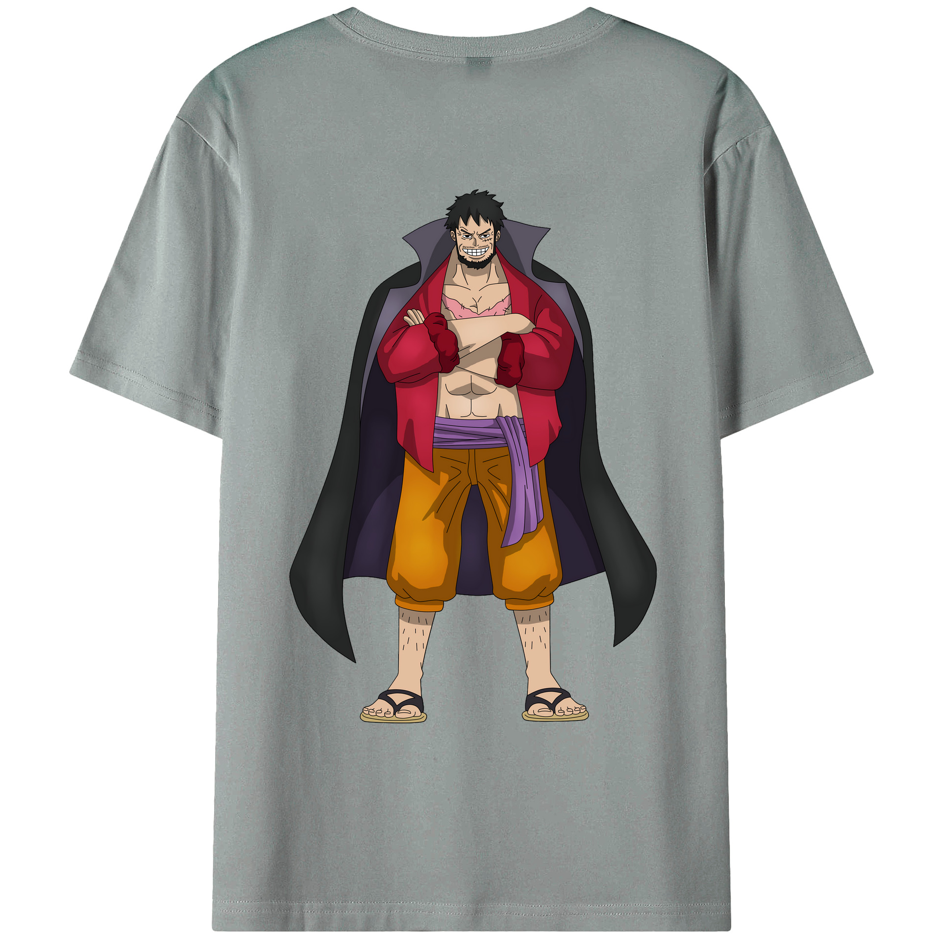 ワンピース モンキー・D・ルフィ ONE PIECE Monkey D. Luffy 綿100％ メンズ半袖Tシャツ（バックプリント） 通気性